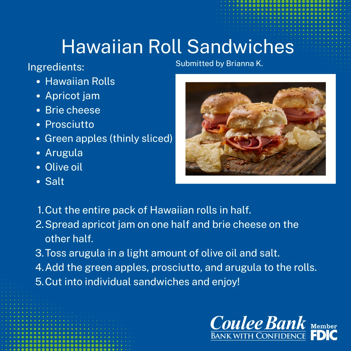 Happy National Picnic Month-Hawaiian Roll Sandwiches
