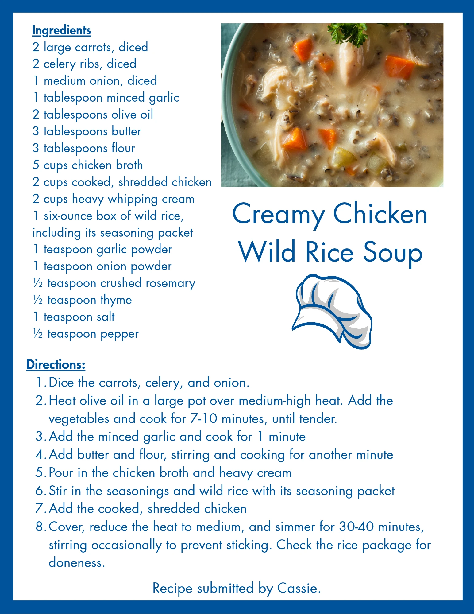 Chicken and Wild Rice Soup that fills your belly