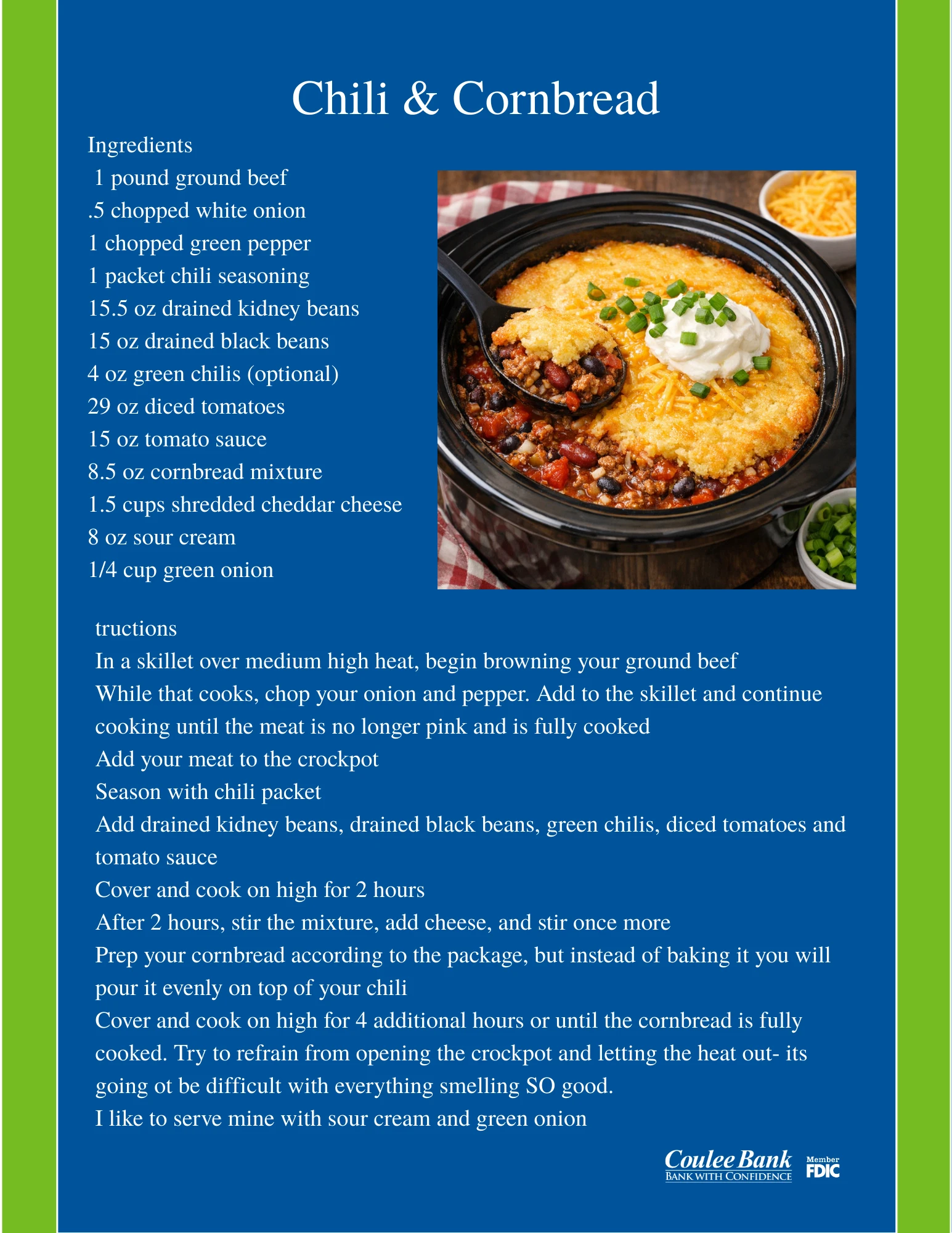 Chili Cornbread Recipe