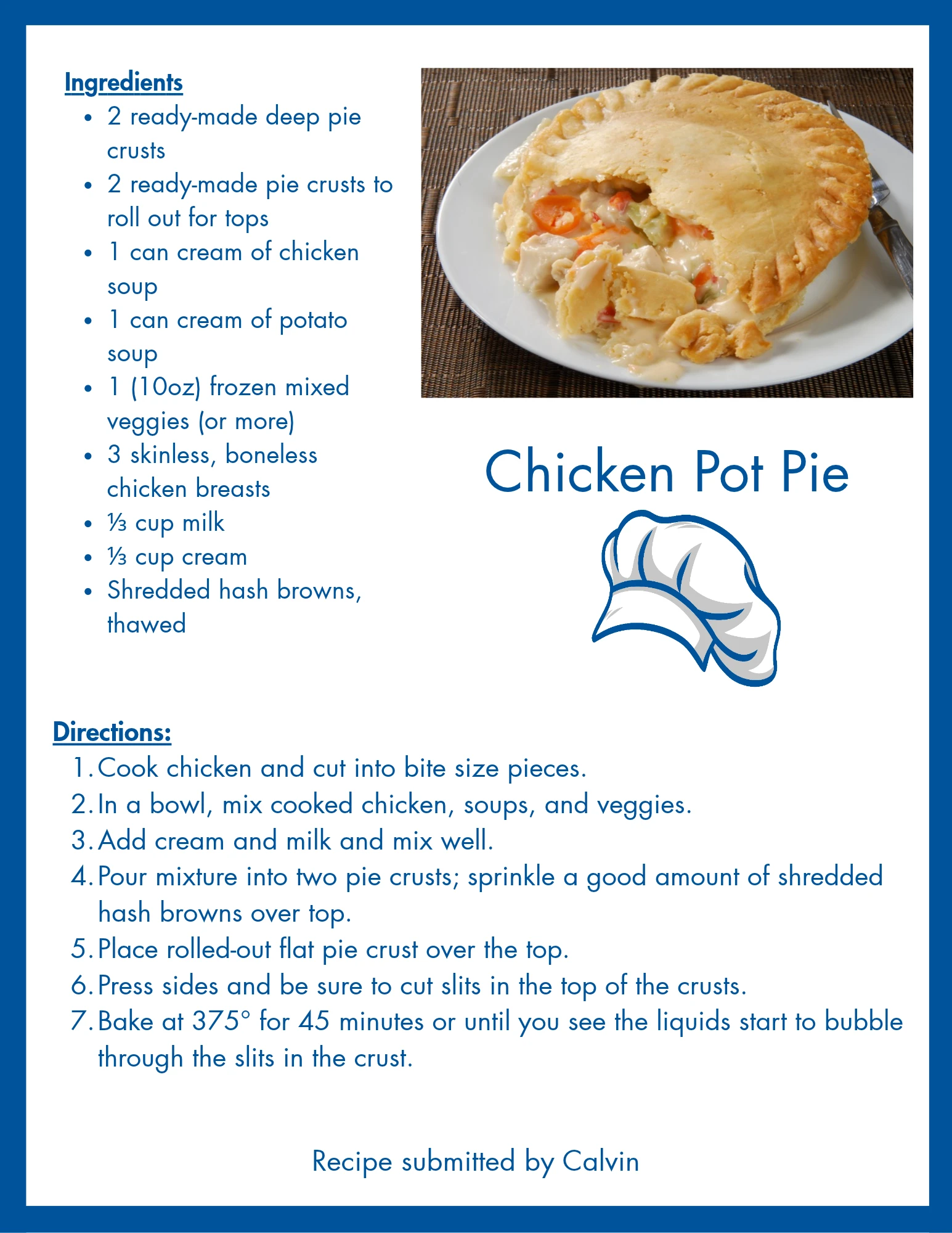 Amazing Chicken Pot Pie for the perfect fall dinner